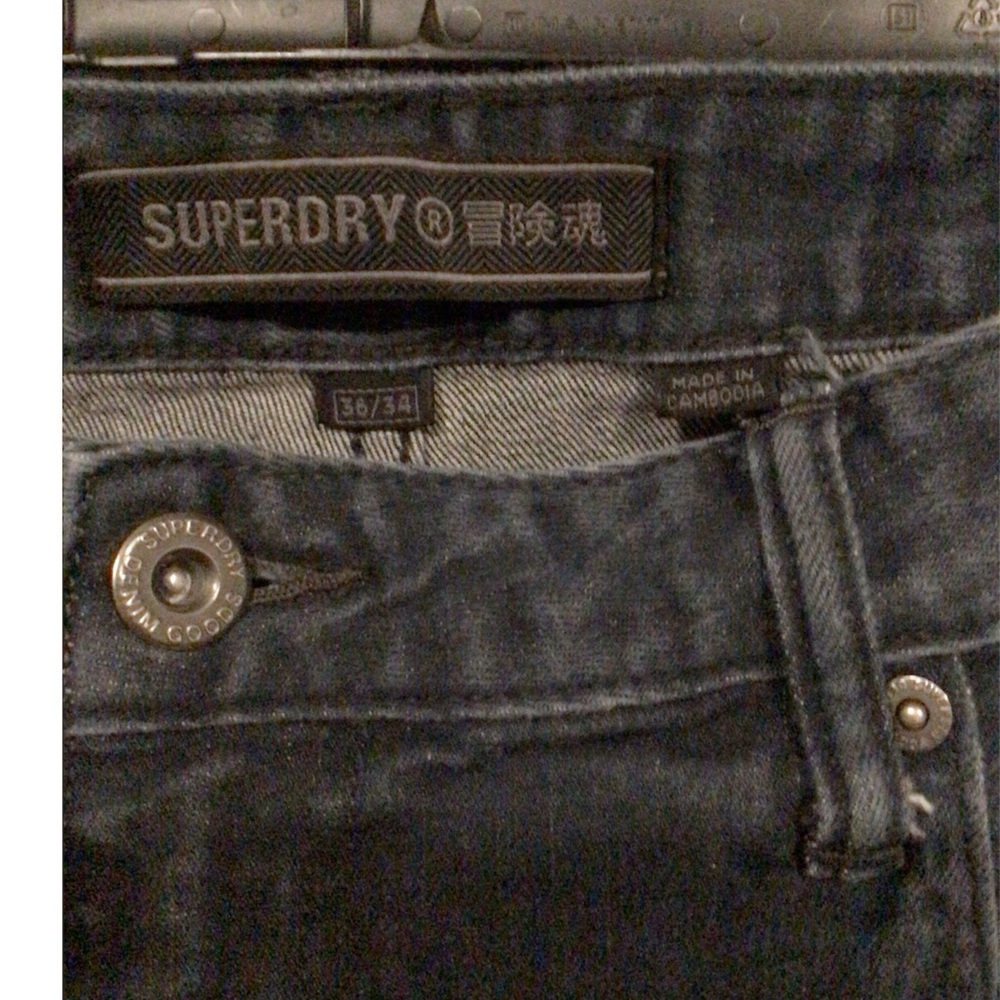 Superdry Mens dark blue jeans size 36/34 in excellent condition - Picture 2 of 3